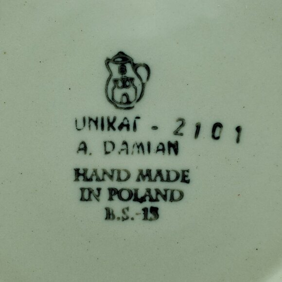 Polish Pottery Floral Unikat Dessert Plate Blue Flowers Bread Appetizer Plate - Picture 6 of 6